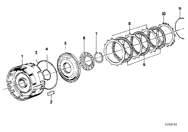 1977 BMW 320i Brake Clutch (ZF 3HP22) Diagram 2