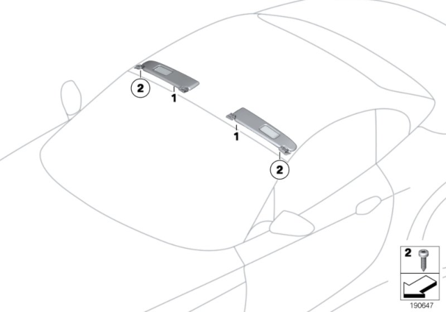 2011 BMW Z4 Left Sun Visor Diagram for 51169167251