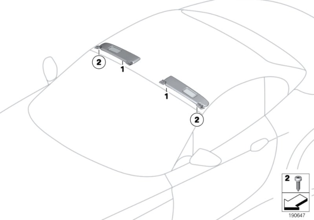 2011 BMW Z4 Sun Visors Diagram