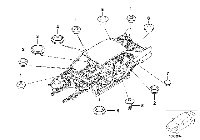 1997 BMW 540i Sealing Cap/Plug Diagram 2