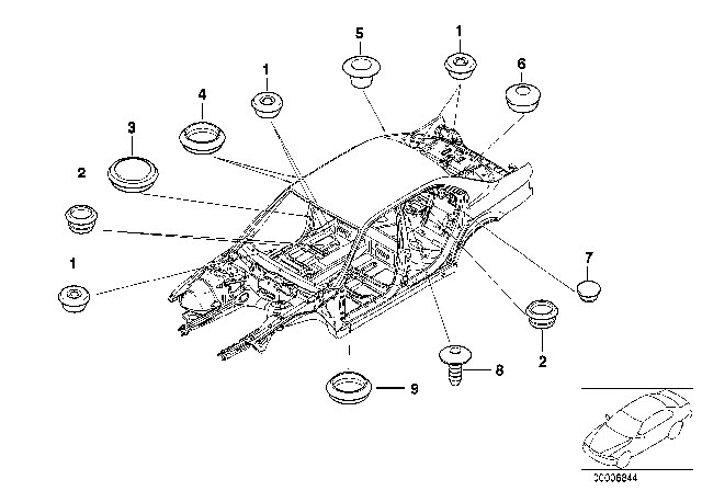 2000 BMW 528i Sealing Cap/Plug Diagram 2