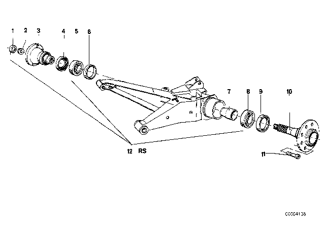 1983 BMW 633CSi Side Shaft/Wheel Bearings Diagram 1