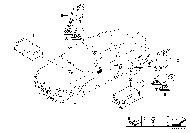 2009 BMW M6 Electric Parts, Airbag Diagram 1
