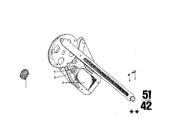 1969 BMW 2500 Door Window Lifting Mechanism Diagram 4