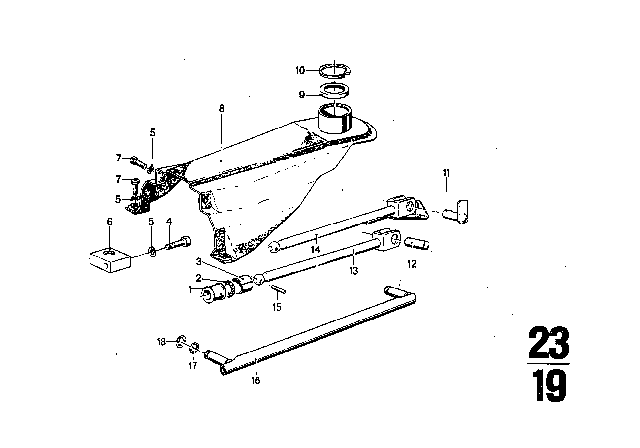 1975 BMW 3.0Si External Gearshift Parts / Shift Lever Diagram 1