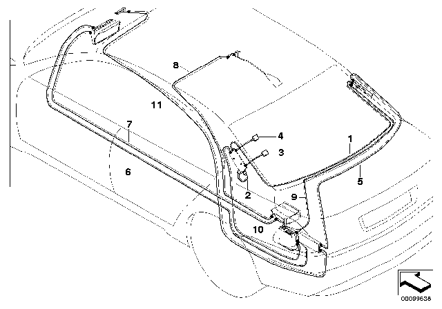 2004 BMW 745Li Aerial Cable, Audio / Video Diagram