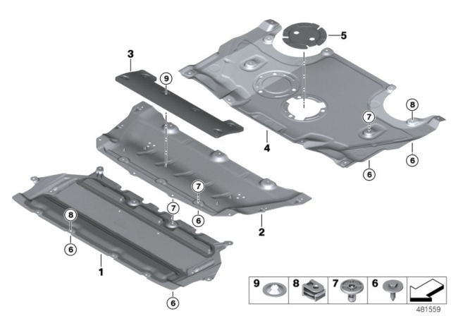 2018 BMW 640i xDrive Gran Turismo Underbonnet Screen Diagram