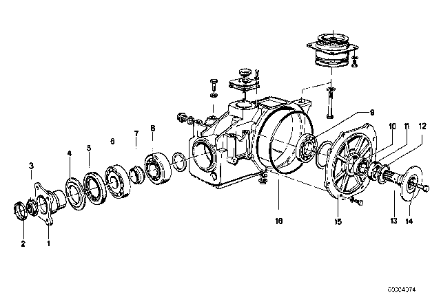 1977 BMW 530i Differential - Drive / Output Diagram