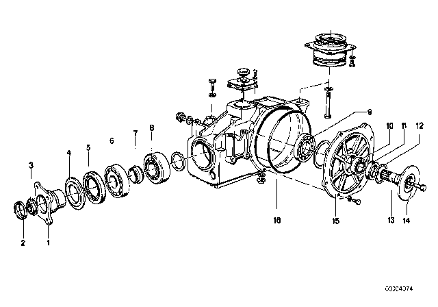 1978 BMW 633CSi Differential - Drive / Output Diagram