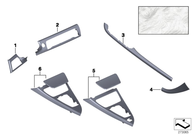 2016 BMW M6 Individual Wood, Variegated Ash White Diagram