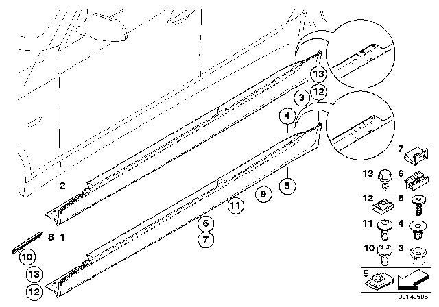 2008 BMW 535xi Door Sill Cover, Primed Right Diagram for 51777907180