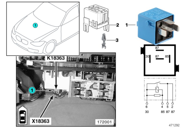 2006 BMW M3 Relay, Soft Top Diagram