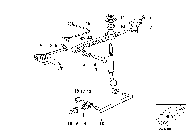 1990 BMW M3 Gearshift, Mechanical Transmission Diagram