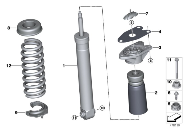 2016 BMW M2 Rear Shock Absorber Diagram for 33522289537