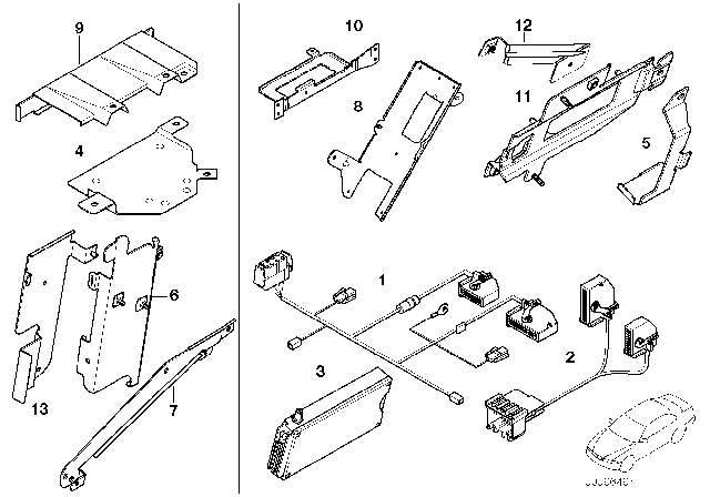 2005 BMW M3 Single Parts For Nokia 3110 Luggage Compartment Diagram