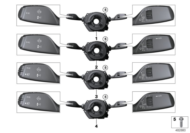 2020 BMW 440i Switch Cluster Steering Column Diagram 2