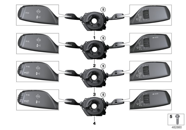 2018 BMW M240i Switch Cluster Steering Column Diagram 2