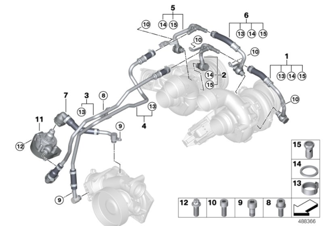 2020 BMW M5 COOLANT LINE, TURBOCHARGER R Diagram for 11538092597