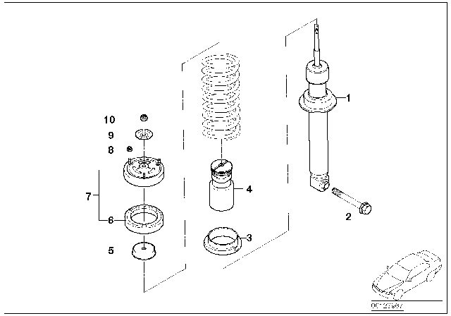 2007 BMW 530xi Rear Spring Strut Diagram for 33526785984