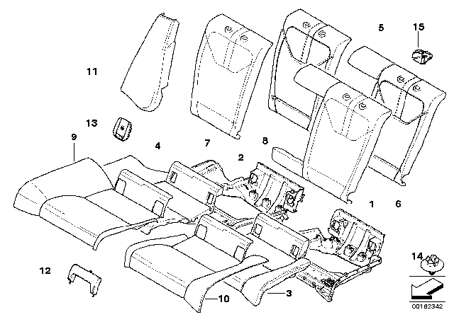 2011 BMW M3 Seat Cover Leather Right Diagram for 52208043036