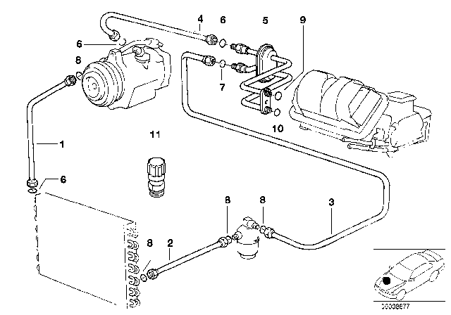 1993 BMW 320i Coolant Lines Diagram