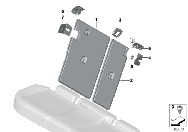 2020 BMW X3 TRIM BACKREST, RIGHT Diagram for 52207469776