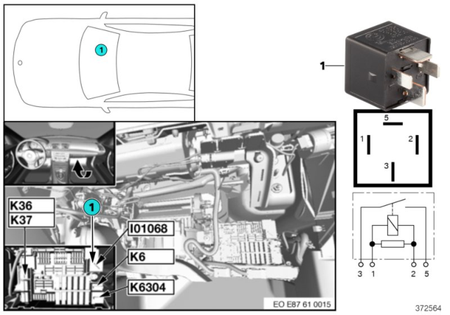 2012 BMW 135i Relay, Terminal Diagram 2