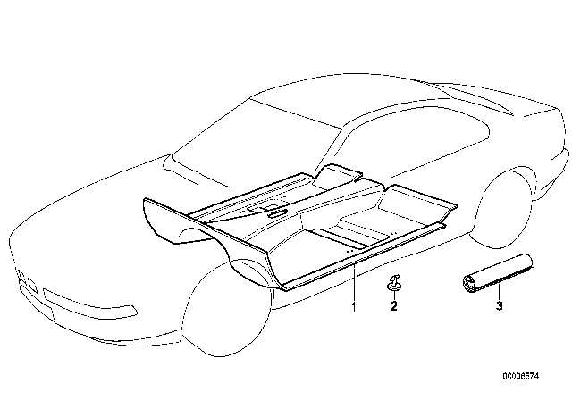 1993 BMW 850Ci Floor Covering Diagram