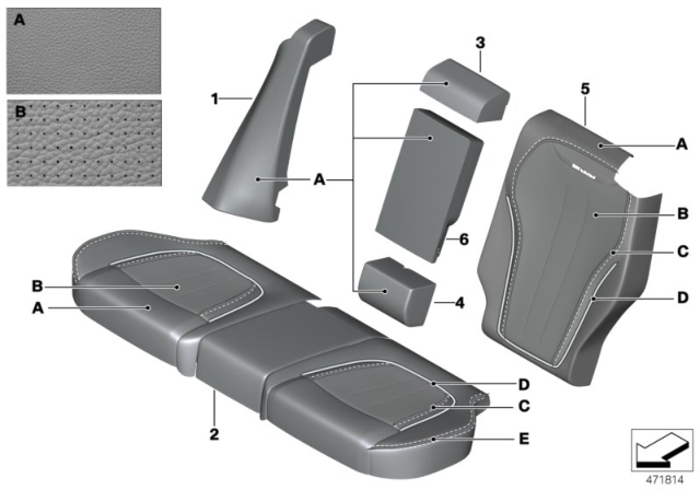 2014 BMW X5 COVER BACKREST, LEATHER, REA Diagram for 52207991357