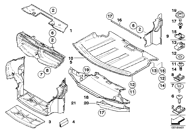 2006 BMW 650i Shielding, Engine Compartment / Air Ducts Diagram