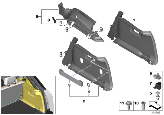 2016 BMW i3 Trim Panel, Luggage Compartment Diagram 2