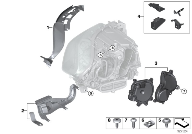 2016 BMW 535i xDrive Single Parts, Headlight Diagram