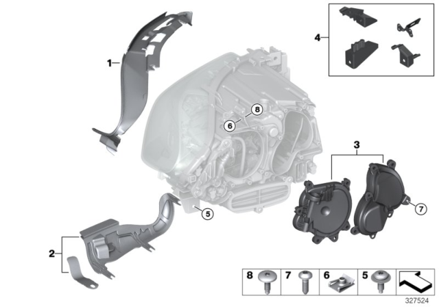 2016 BMW 535i Single Parts, Headlight Diagram