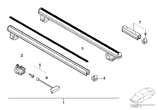 2005 BMW 325i Railing Carrier Diagram 3