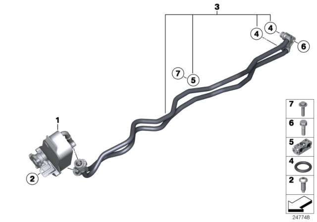 2014 BMW X1 Heat Exchanger / Transmission Oil Cooler Line Diagram