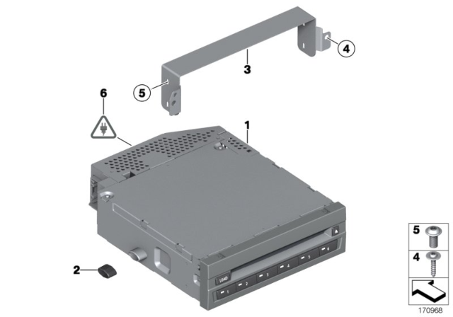 2011 BMW 750Li DVD Changer/Bracket Diagram