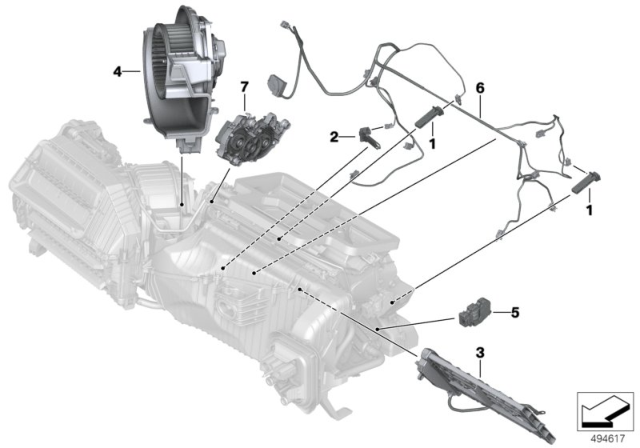 2019 BMW X4 Blower Unit Diagram for 64119382861