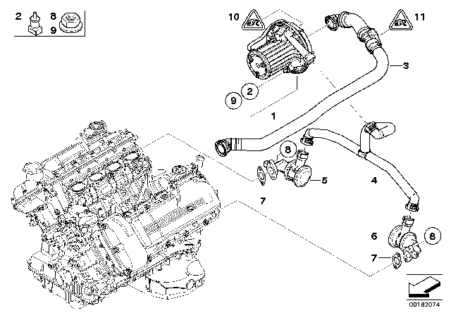 2009 BMW M3 Air Pump Diagram for 11727838313