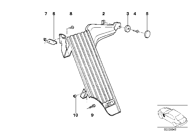 1992 BMW 735iL Foot Rest Diagram