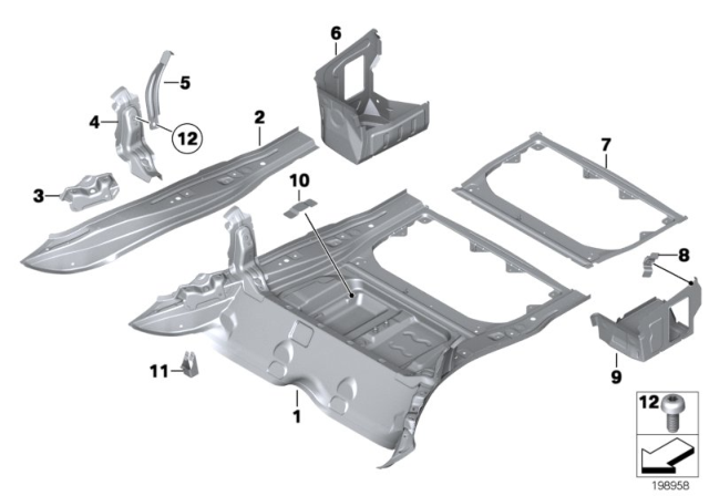 2015 BMW X1 Side Member, Top Right Diagram for 41112993086