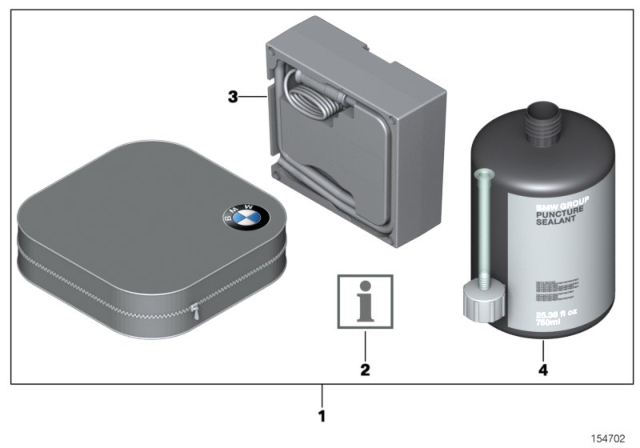 2008 BMW 328i Tire Mobility Set Diagram