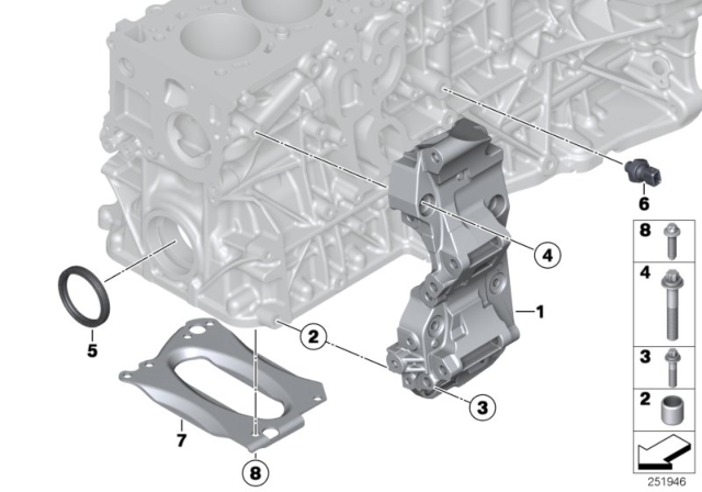 2017 BMW X5 Engine Block & Mounting Parts Diagram 2