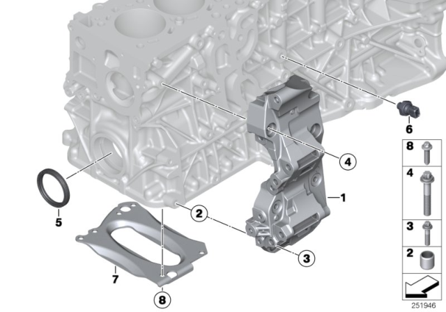 2015 BMW X5 Engine Block & Mounting Parts Diagram 2