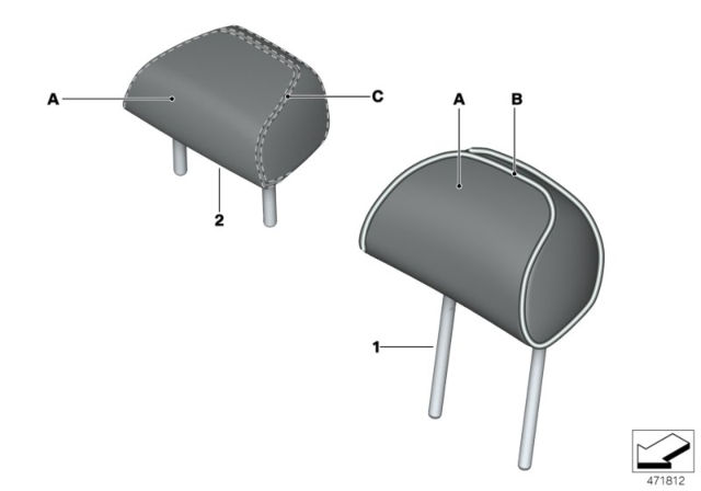 2014 BMW X5 HEADREST LEATHER Diagram for 52207988455