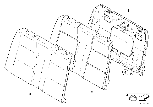 2013 BMW 128i Cover Backrest, Leather Diagram for 52209139456