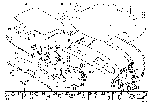 2004 BMW Z4 Folding Top Diagram 2