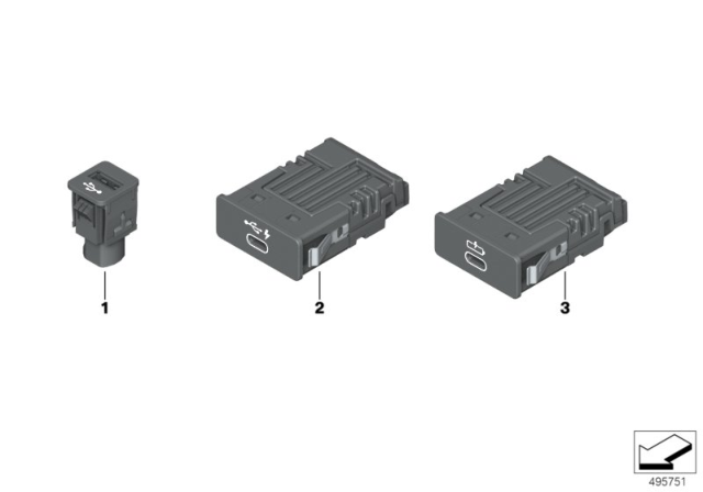 2019 BMW Z4 USB Separate Components Diagram