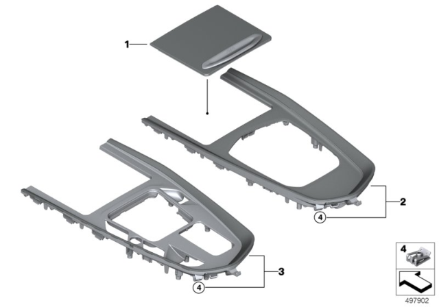 2019 BMW Z4 Decorative Trims, Centre Console Diagram