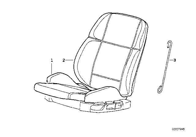 1997 BMW M3 Seat, Front, Cushion & Cover Diagram