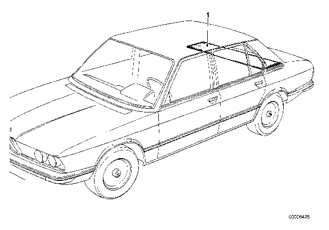 1978 BMW 530i Rear Window Shelf Diagram